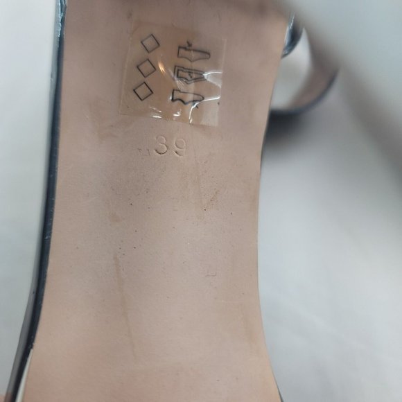 Milano Womens Black Leather Open Toe Stiletto Heel Ankle Strap Sandals Size 8 - Picture 7 of 13